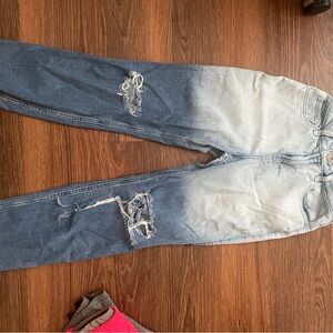 Two-Tone Distressed Jeans